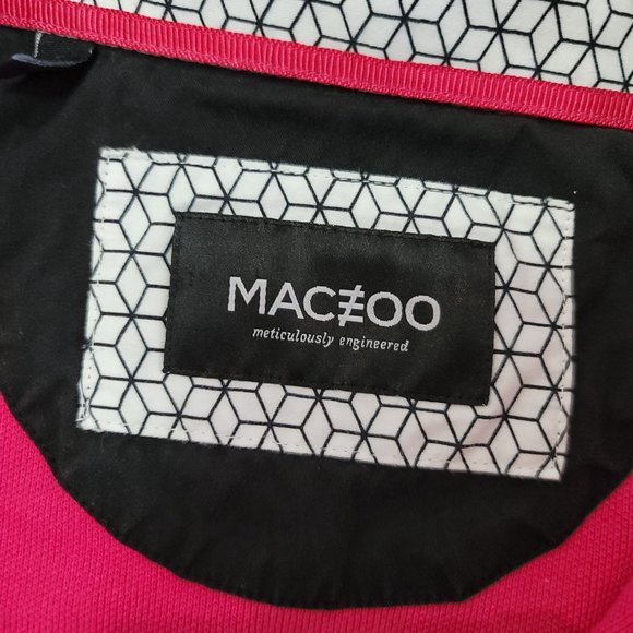 Maceeo polo pink shirt with geometric white and black collar size large/4 - Picture 4 of 5